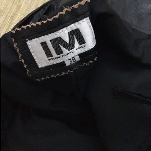 Vintage Men's Genuine leather IM International Male Biker Pants size 38x30 - Picture 3 of 10